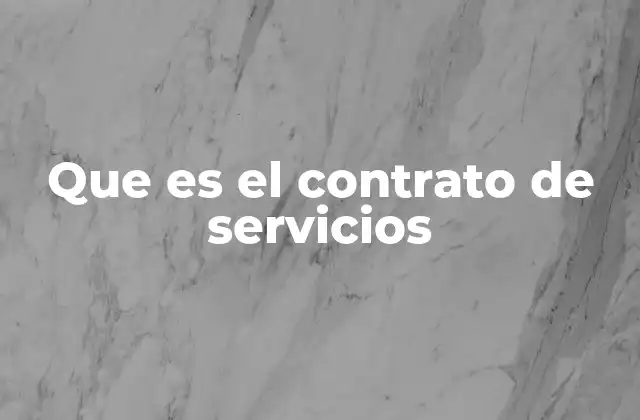 Que es el Contrato de Servicios