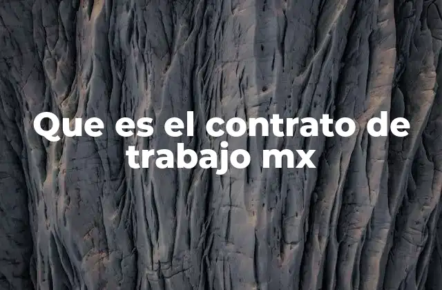 Que es el Contrato de Trabajo Mx