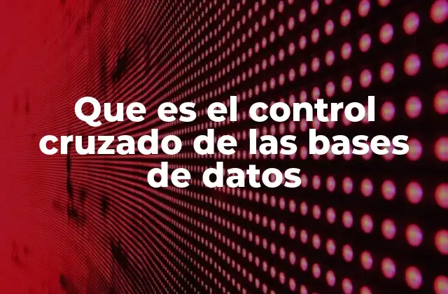 Que es el Control Cruzado de las Bases de Datos