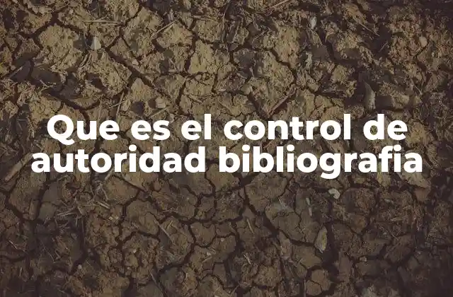 Que es el Control de Autoridad Bibliografia