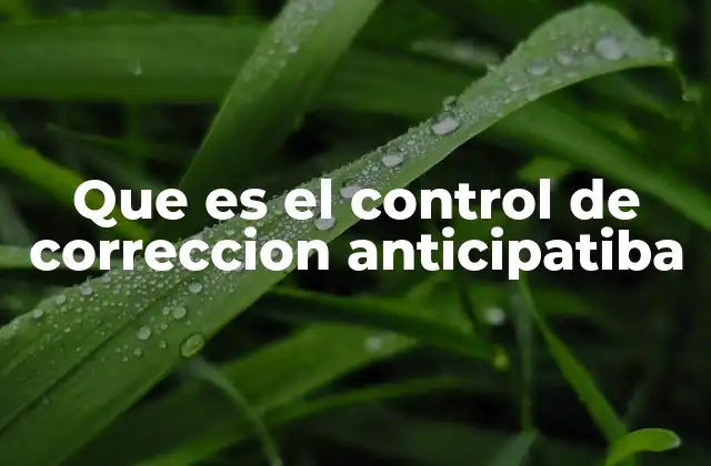 Que es el Control de Correccion Anticipatiba 2 El control predictivo en sistemas modernos