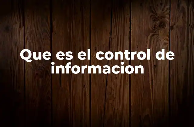 Que es el Control de Informacion 2 La importancia de gestionar los datos en el entorno moderno