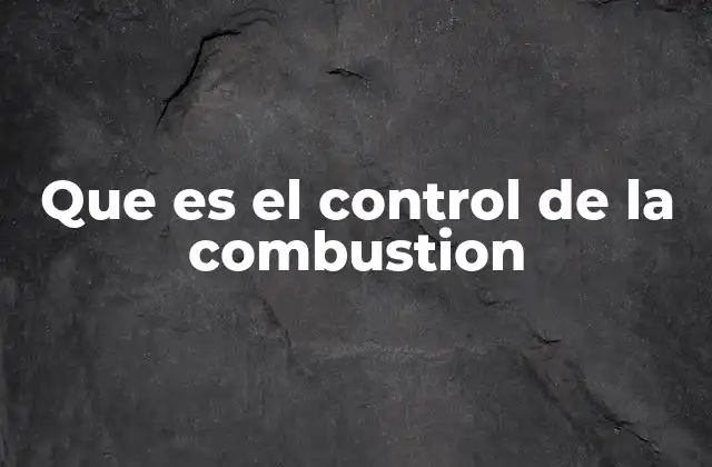 Que es el Control de la Combustion