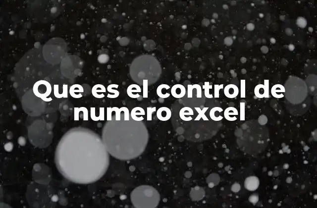 Que es el Control de Numero Excel