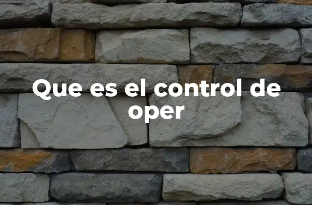 Que es el Control de Oper