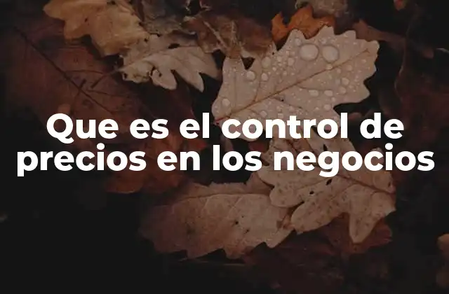 La importancia del control de precios en la gestión empresarial