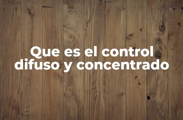 Que es el Control Difuso y Concentrado