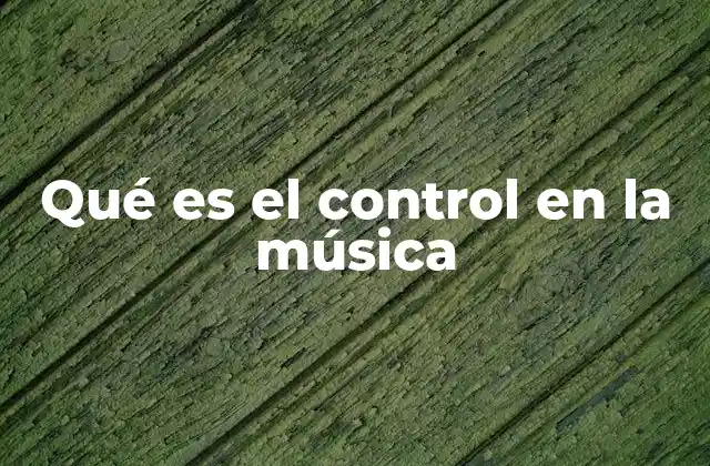 Qué es el Control en la Música 2 La importancia del control en la ejecución musical
