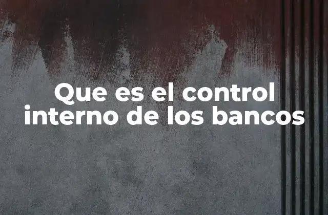 Que es el Control Interno de los Bancos
