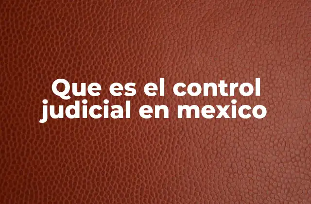 Que es el Control Judicial en Mexico