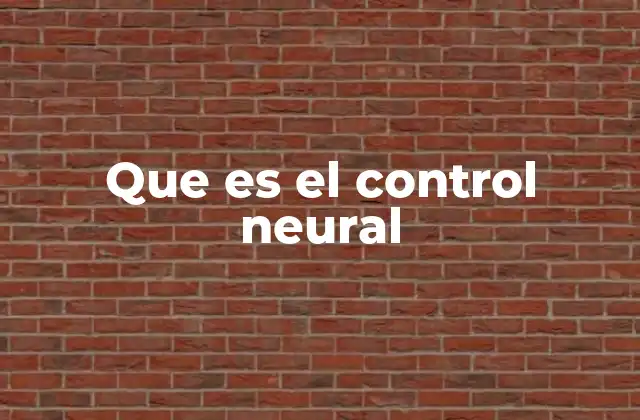 El funcionamiento del sistema nervioso como base del control neural