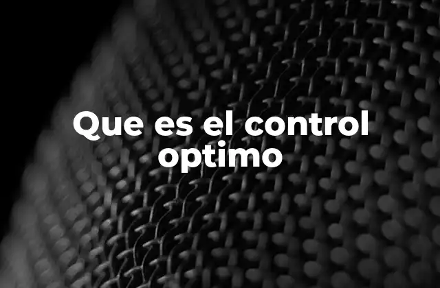 Que es el Control Optimo 2 Fundamentos teóricos del control óptimo