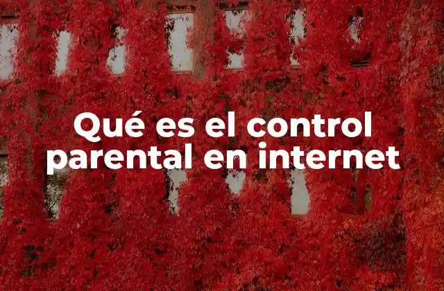Qué es el Control Parental en Internet