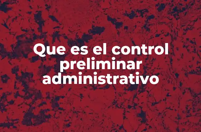 Que es el Control Preliminar Administrativo 2 El papel del control preliminar en el sistema legal
