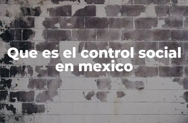Que es el Control Social en Mexico