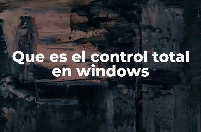 Que es el Control Total en Windows