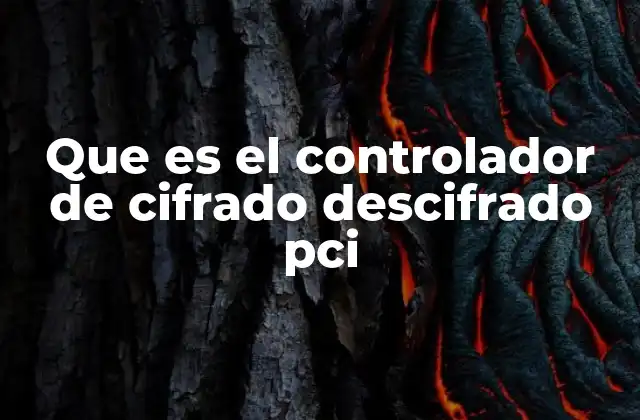 Que es el Controlador de Cifrado Descifrado Pci
