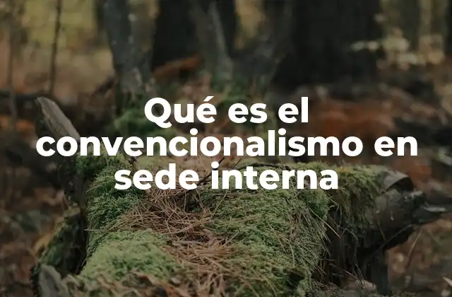 Qué es el Convencionalismo en Sede Interna