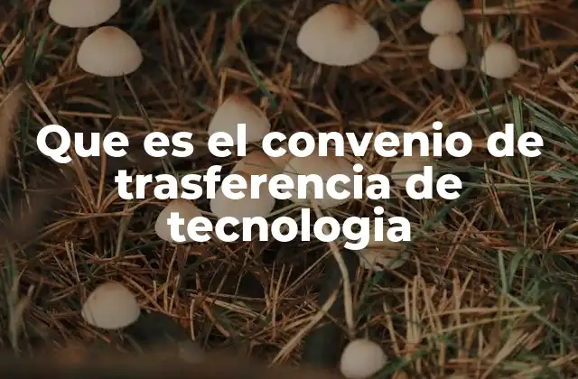 Que es el Convenio de Trasferencia de Tecnologia