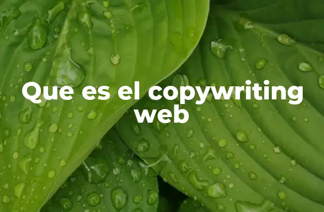 Que es el Copywriting Web