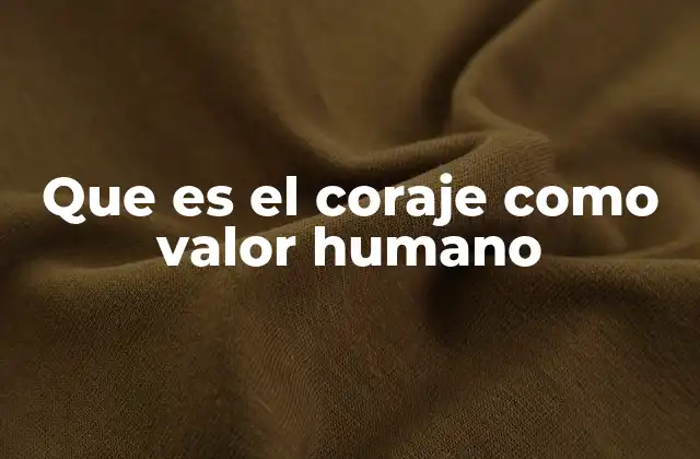 Que es el Coraje como Valor Humano