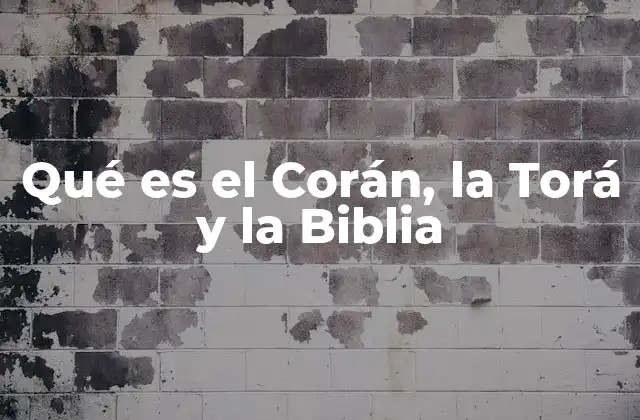 Qué es el Corán, la Torá y la Biblia