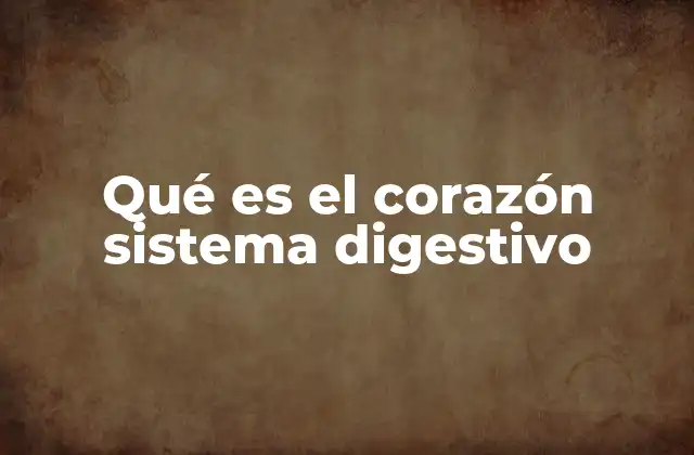 Qué es el Corazón Sistema Digestivo