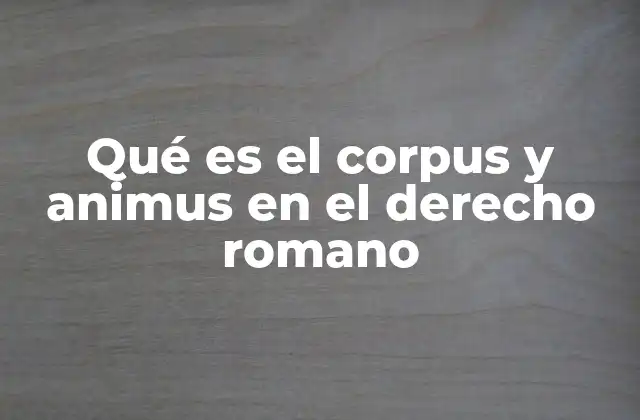 Qué es el Corpus y Animus en el Derecho Romano 2 La importancia de la intención y la forma en los actos jurídicos
