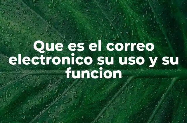 Que es el Correo Electronico Su Uso y Su Funcion