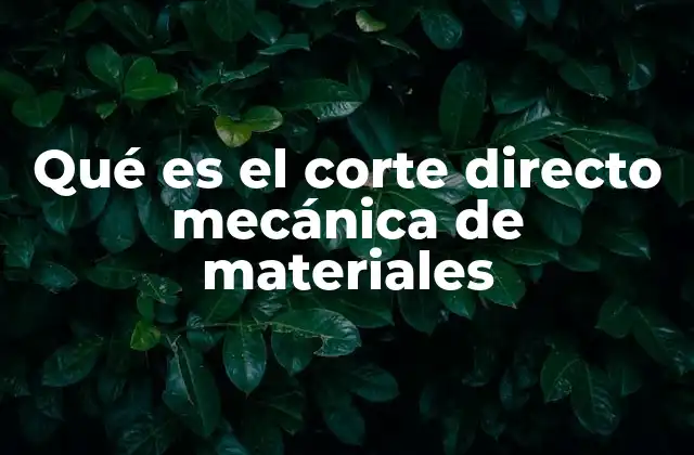 Qué es el Corte Directo Mecánica de Materiales