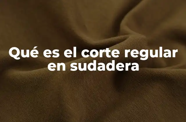 Qué es el Corte Regular en Sudadera