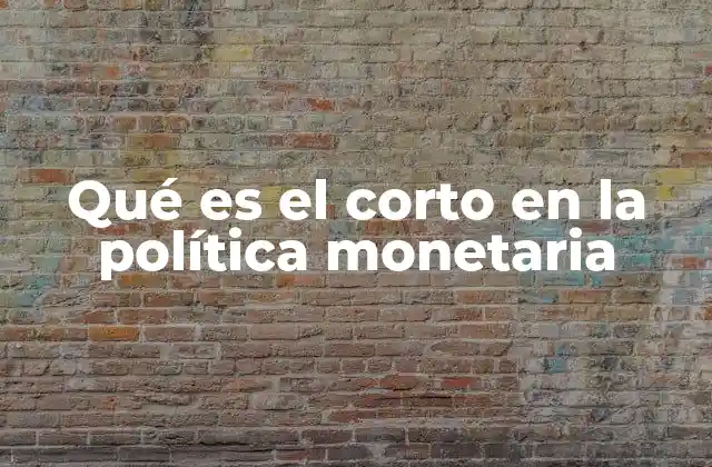 Qué es el Corto en la Política Monetaria
