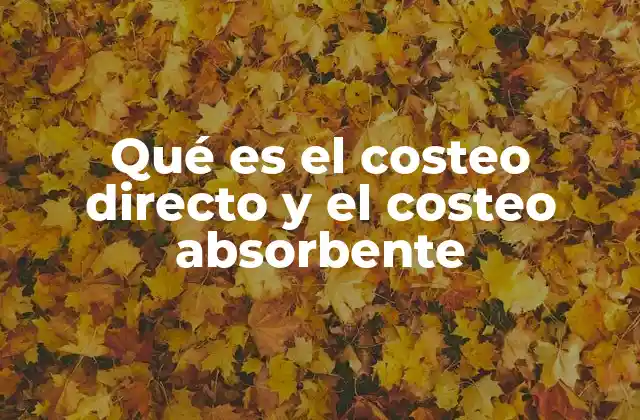 Qué es el Costeo Directo y el Costeo Absorbente