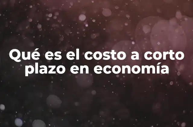 Qué es el Costo a Corto Plazo en Economía 2 La importancia del análisis de costos en el corto plazo