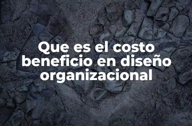 Que es el Costo Beneficio en Diseño Organizacional