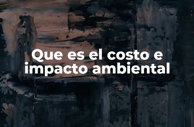 Que es el Costo e Impacto Ambiental