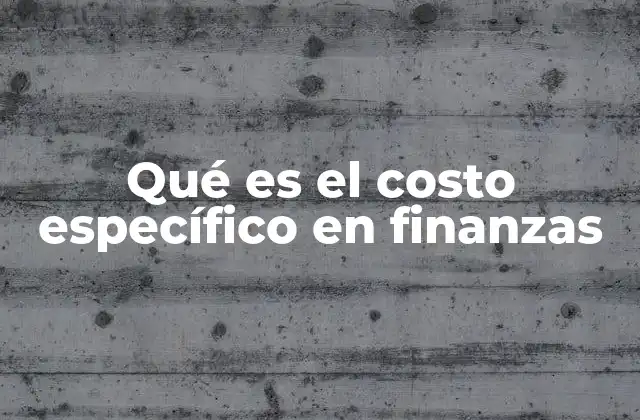 Qué es el Costo Específico en Finanzas
