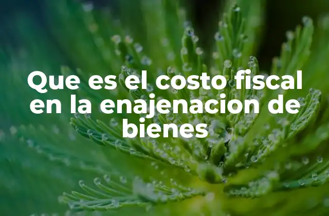 Que es el Costo Fiscal en la Enajenacion de Bienes