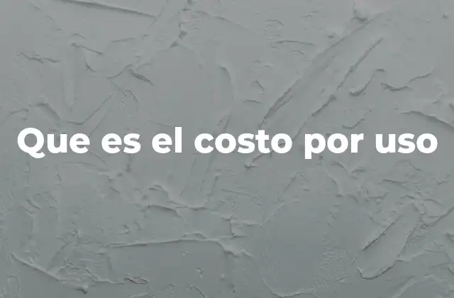 Que es el Costo por Uso