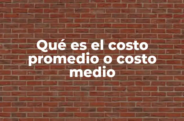 Qué es el Costo Promedio o Costo Medio