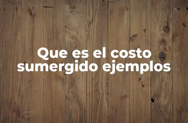 Que es el Costo Sumergido Ejemplos 2 Costos que no se recuperan y su impacto en la toma de decisiones