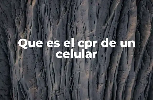 Que es el Cpr de un Celular