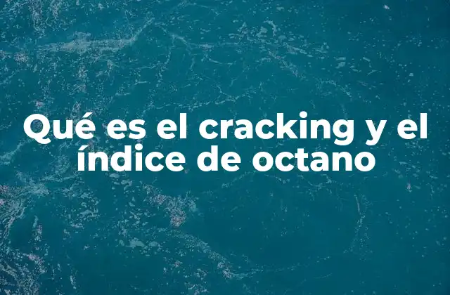 Qué es el Cracking y el Índice de Octano