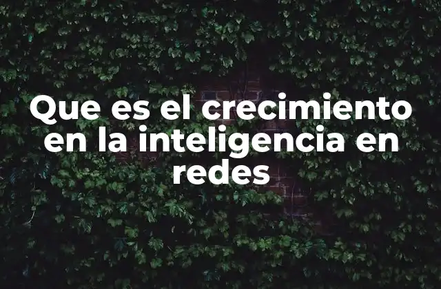 Que es el Crecimiento en la Inteligencia en Redes