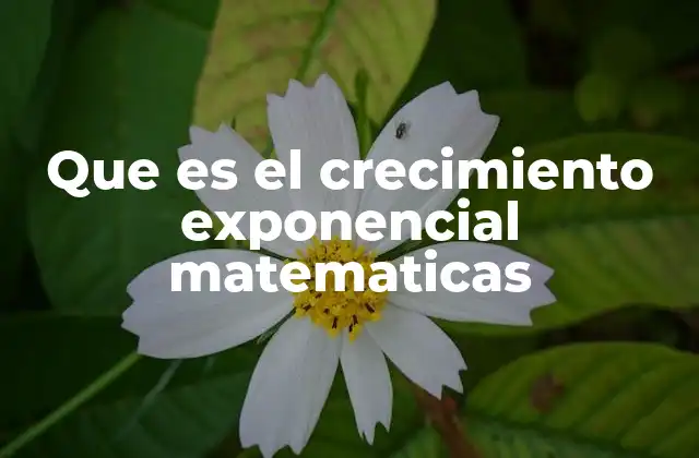 Que es el Crecimiento Exponencial Matematicas
