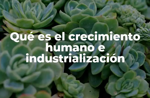 Qué es el Crecimiento Humano e Industrialización