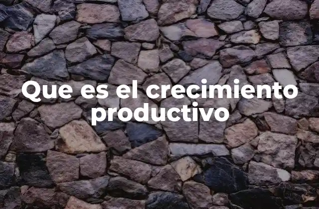 Que es el Crecimiento Productivo