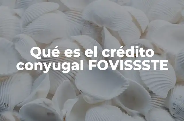 Qué es el Crédito Conyugal Fovissste