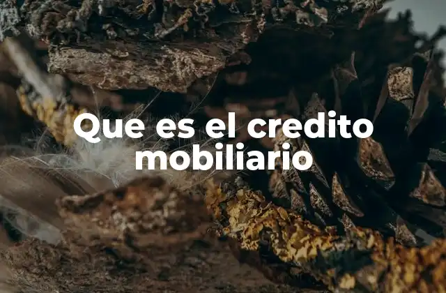 Que es el Credito Mobiliario