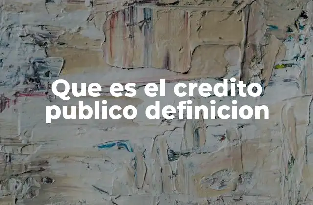 Que es el Credito Publico Definicion 2 El papel del crédito público en la economía nacional